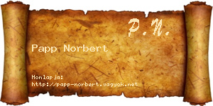 Papp Norbert névjegykártya
