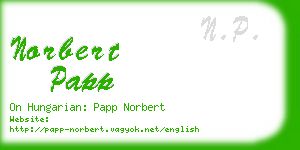 norbert papp business card